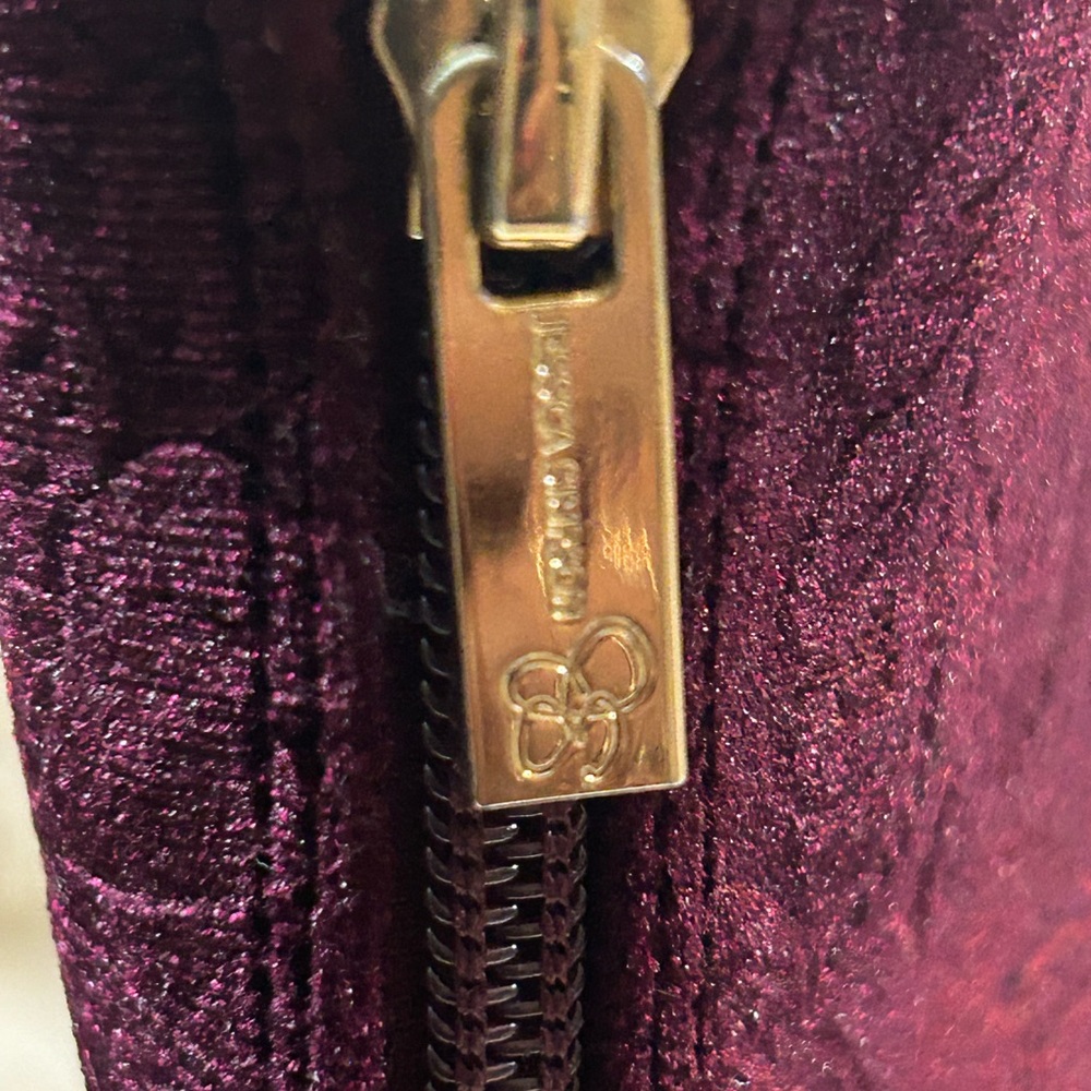 Jessica Simpson Etched Velvet Burgundy block heel ankle boots women’s size 7.5M - Picture 7 of 12